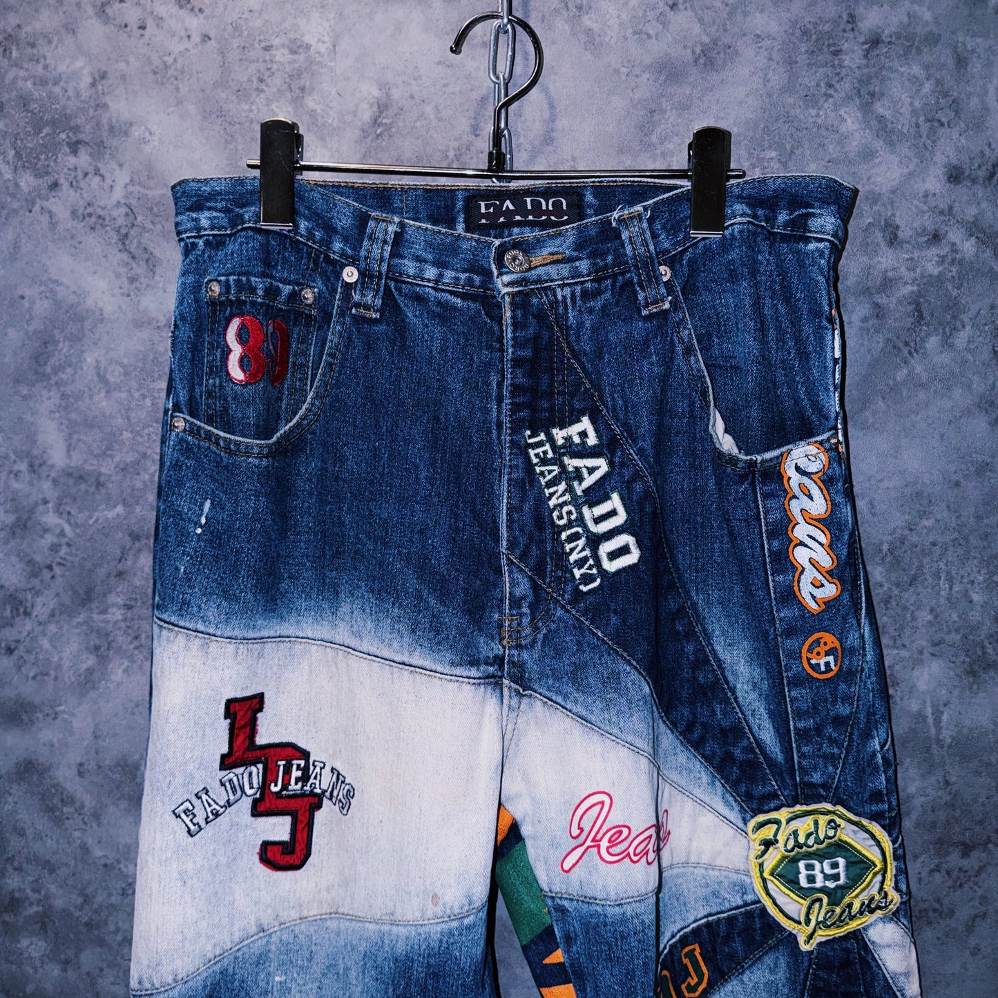 【doppio】vintage switching and paint design denim pants