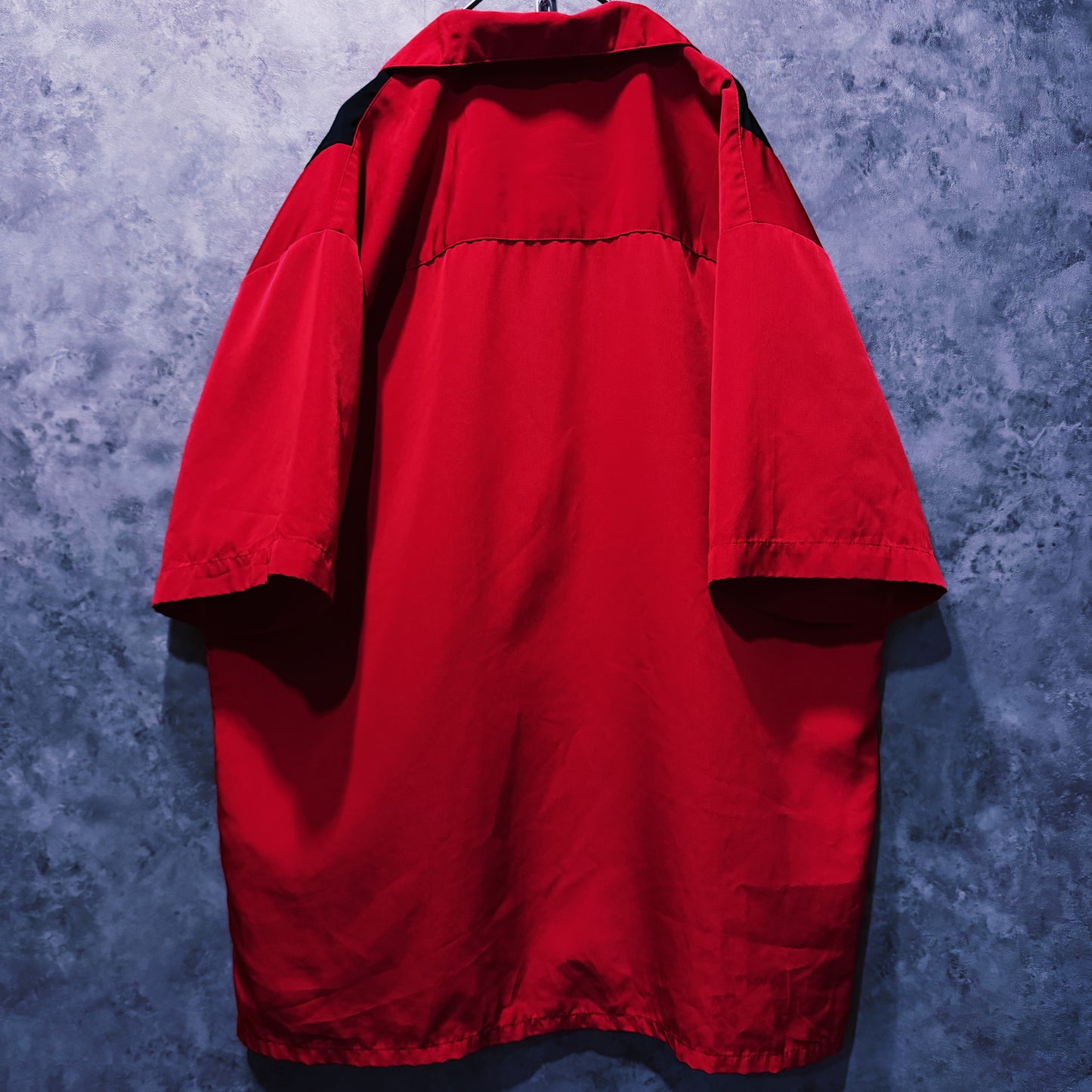 【doppio】vintage fire pattern embroidery design open collar shirt