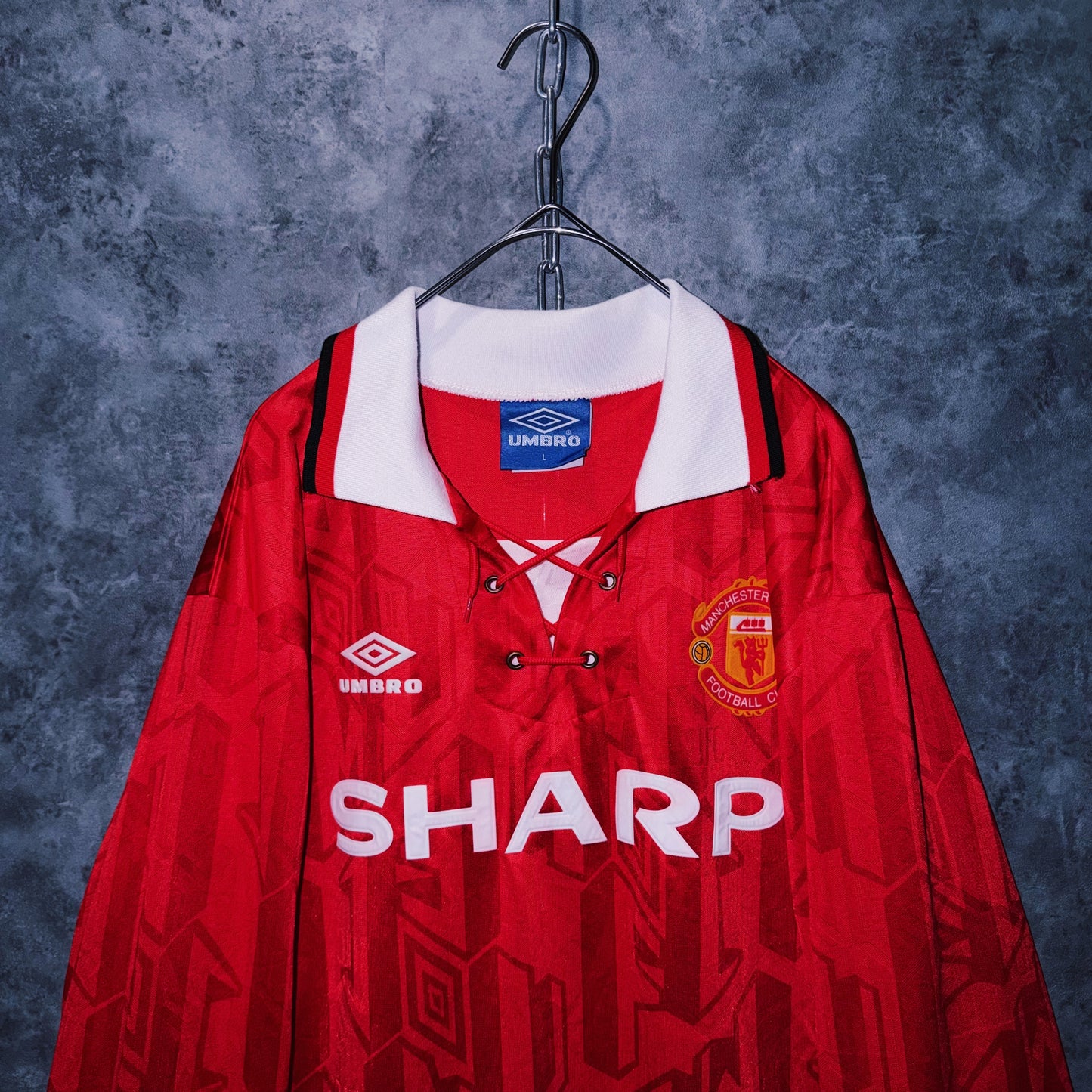 【doppio】90’s vintage “Manchester United” lace up design long sleeve game shirt