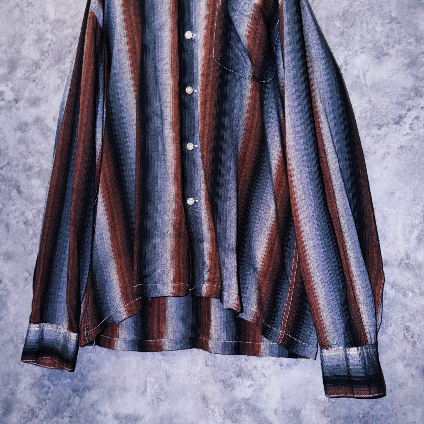 【doppio】special 60’s vintage “Penney’s TOWNCRAFT” Rayon Ombré stripe shirt