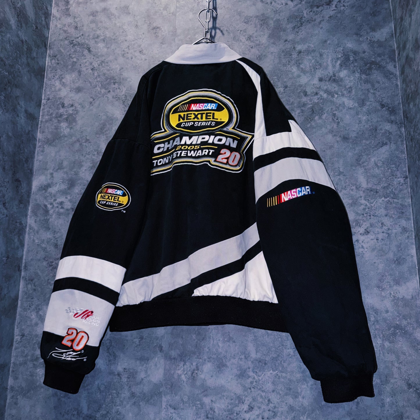 【doppio】vintage”NASCAR”company logo patches design racing jacket