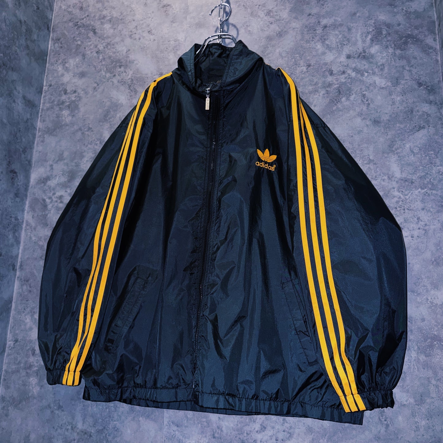【doppio】90’s vintage “adidas” three stripe design Nylon jacket