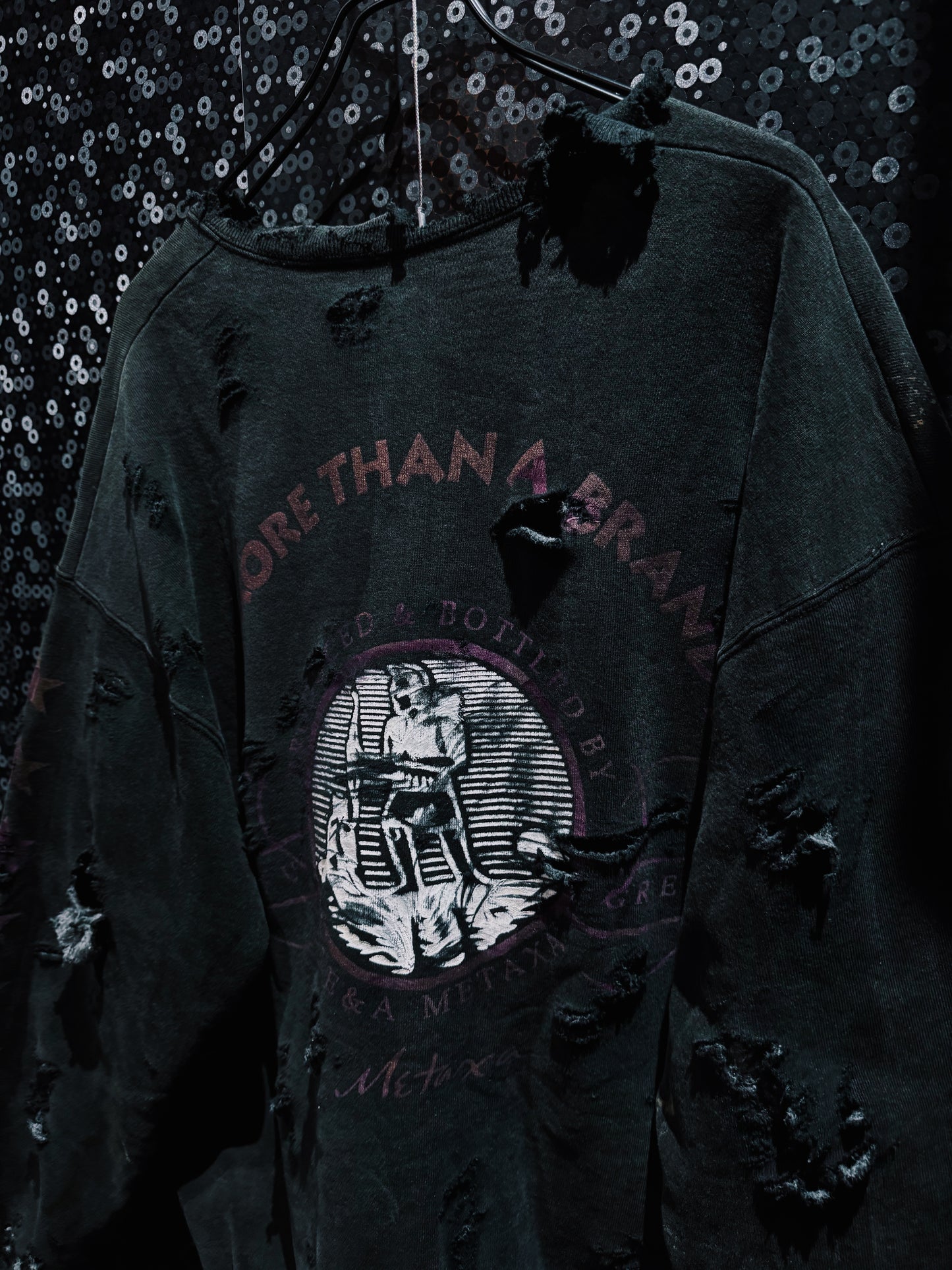 【ÆIEM】original”boro”remake FRUIT OF THE LOOM “METAXA FADED BLACK” Sweat