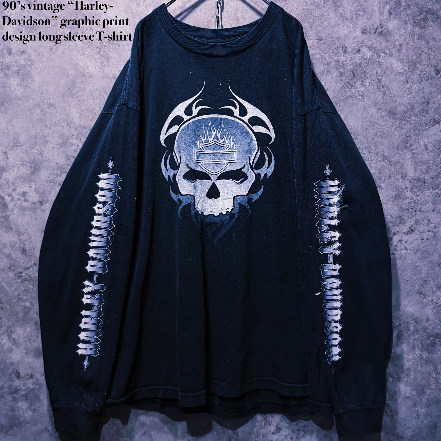 【doppio】90’s vintage “Harley-Davidson” graphic print design long sleeve T-shirt