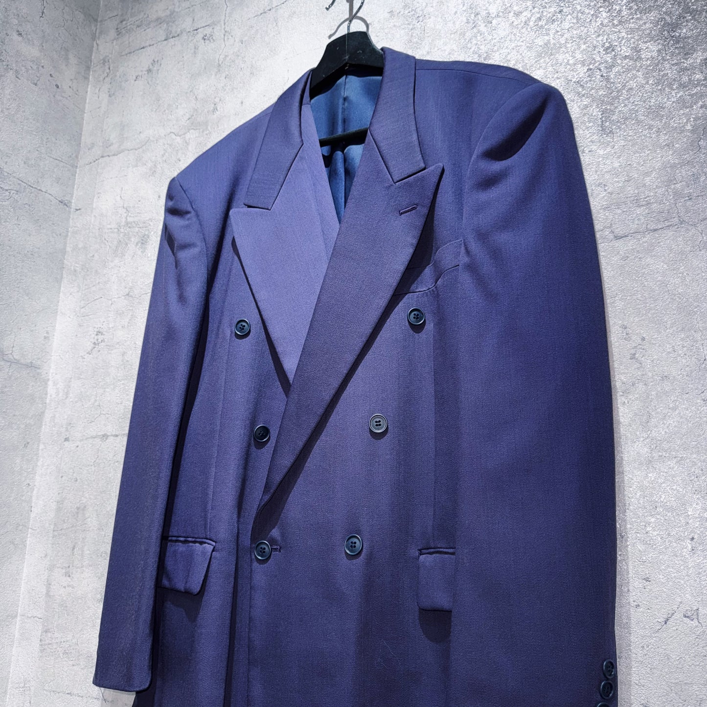 special three piece royal purple color double breasted set up