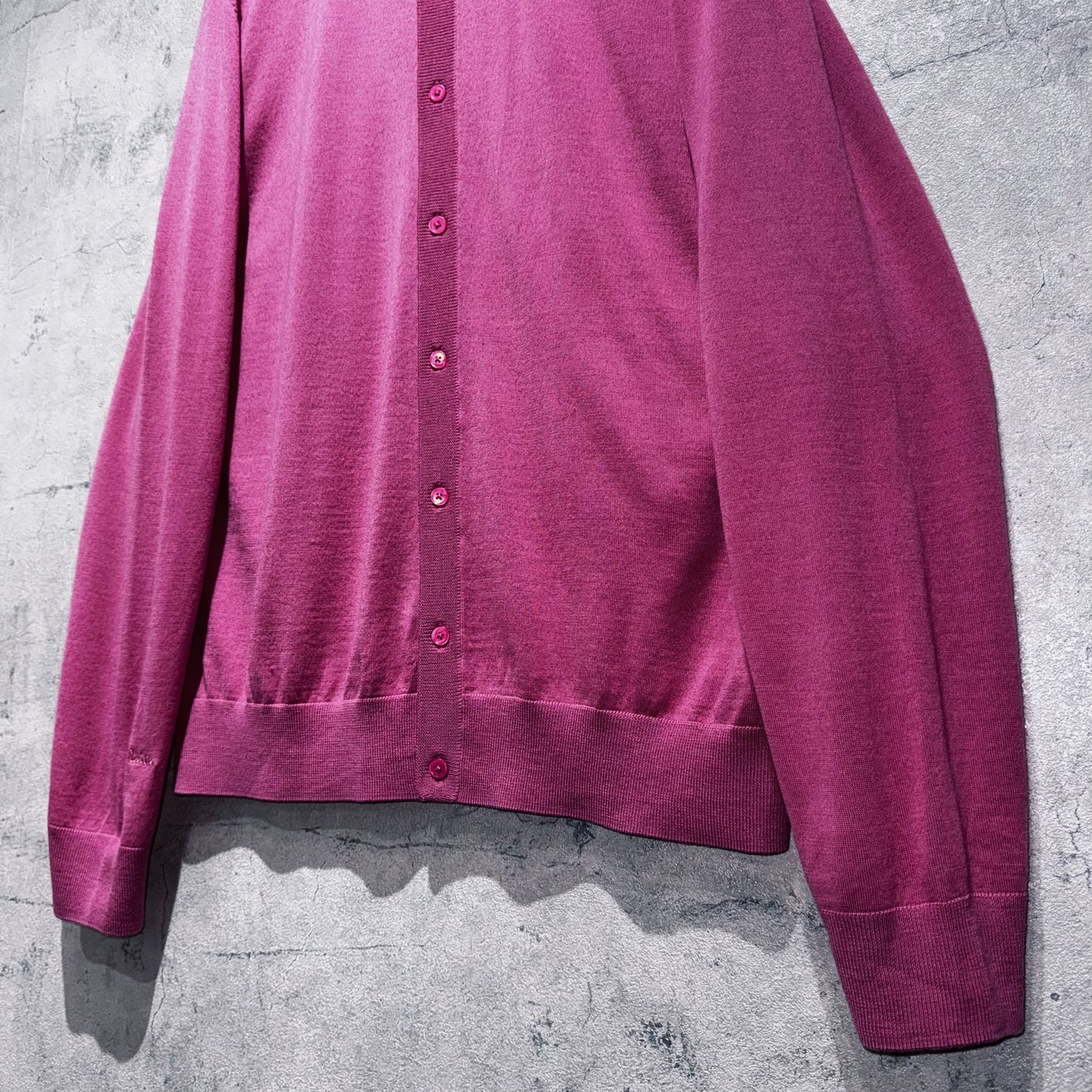 "Paul Smith"rose pink color long sleeve polo shirt