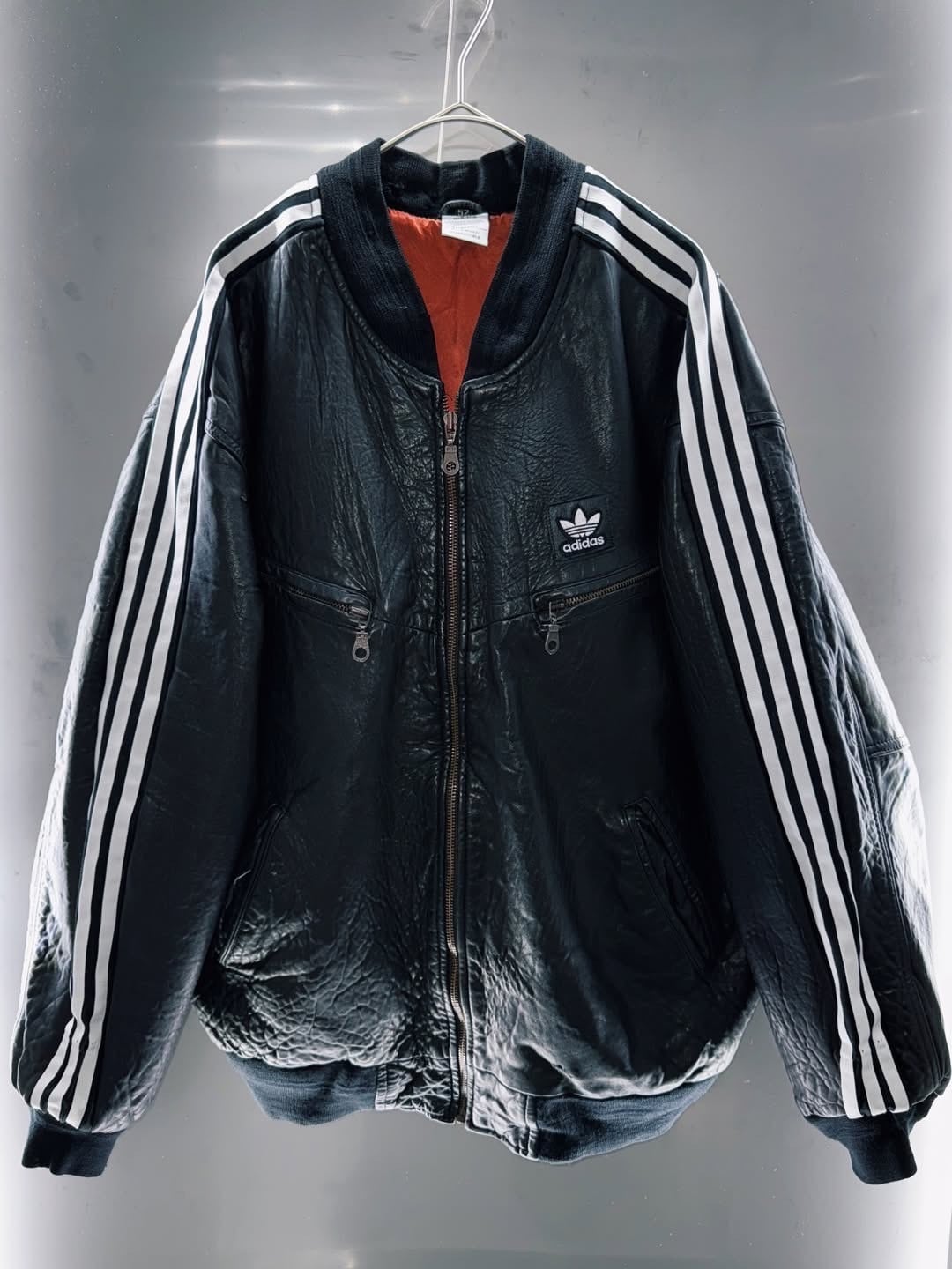 special “original re:make” vintage adidas × vintage leather jacket three stripe edition