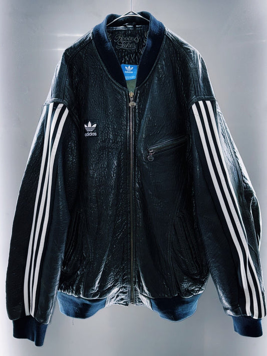special “original re:make” vintage adidas × vintage leather jacket three stripe edition