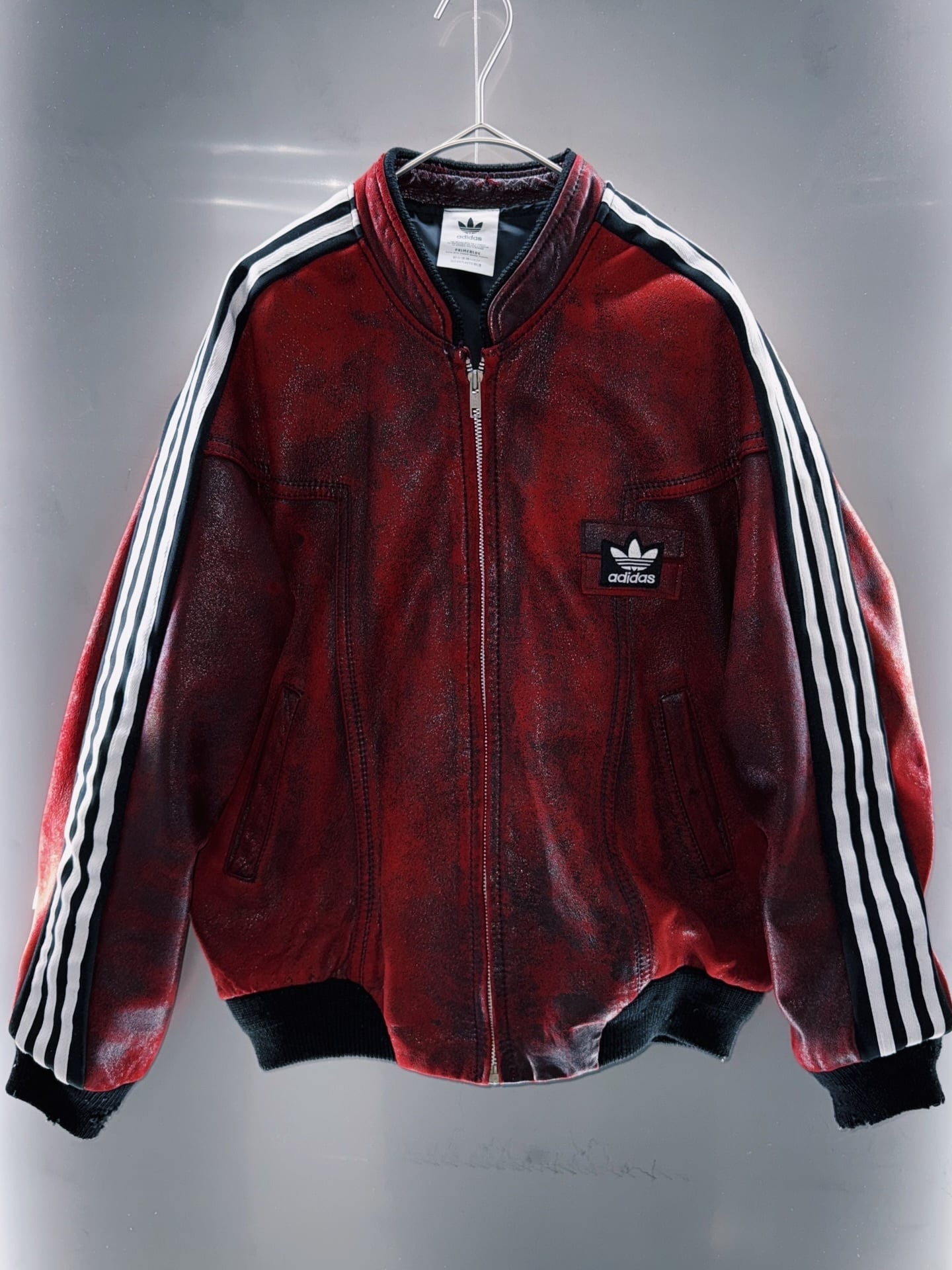 special “original re:make” vintage adidas × vintage leather jacket three stripe edition