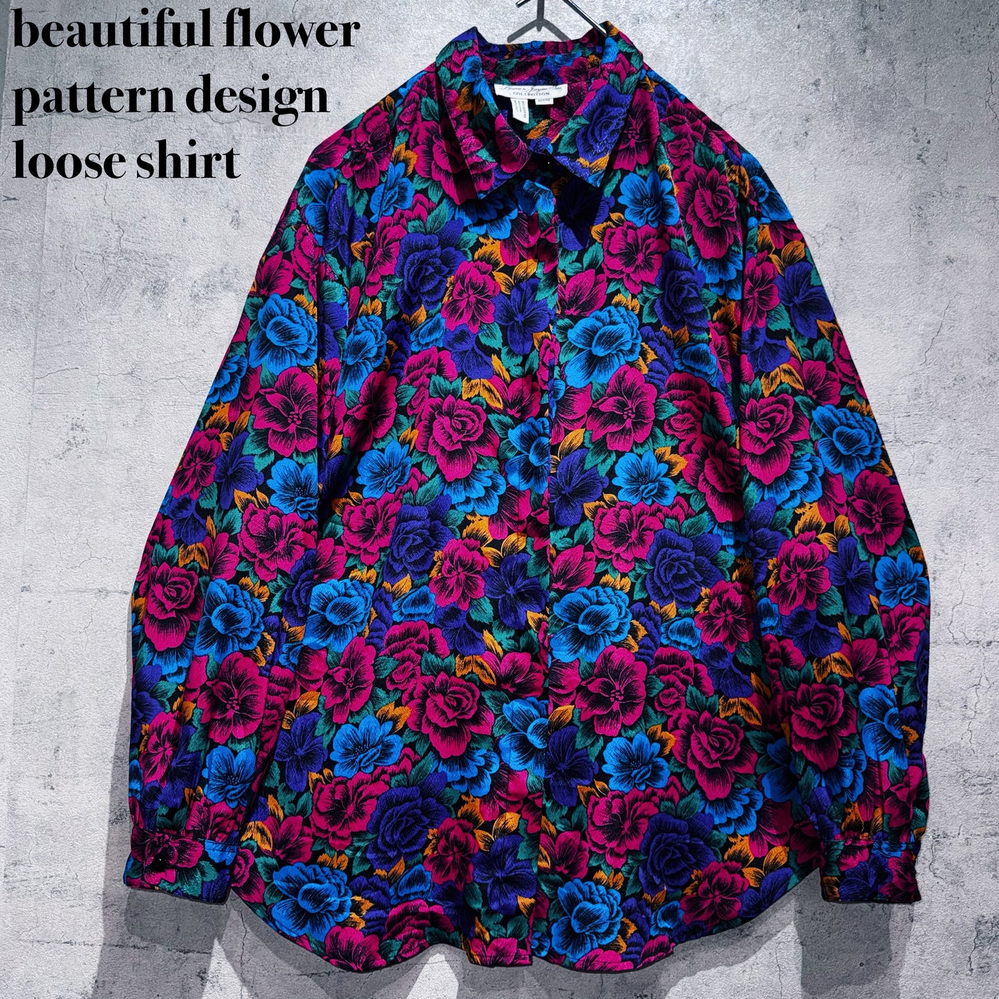 beautiful flower pattern design loose shirt