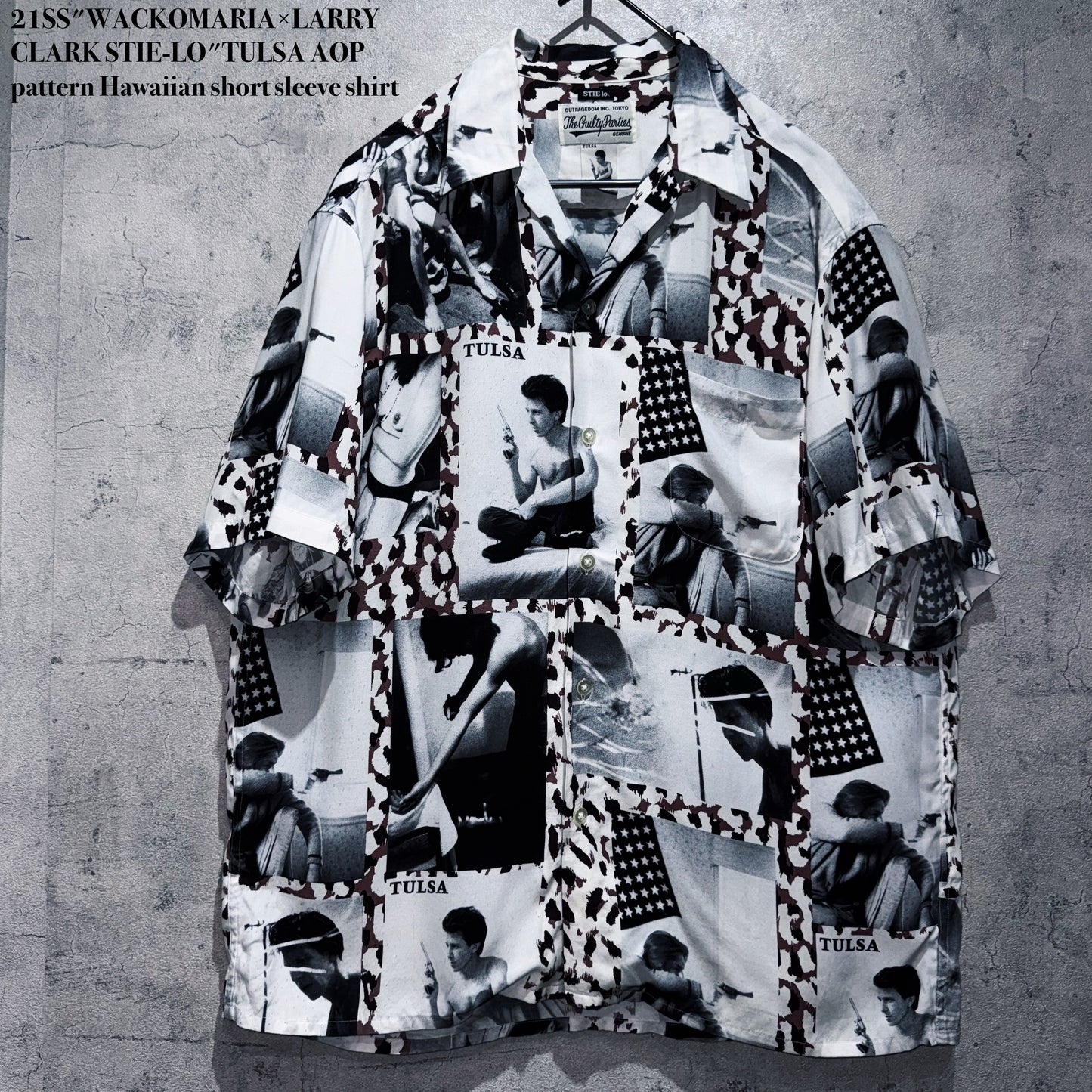 21SS"WACKOMARIA×LARRY CLARK STIE-LO"TULSA AOP pattern Hawaiian short sleeve shirt
