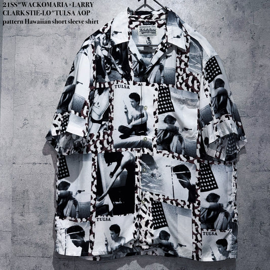 21SS"WACKOMARIA×LARRY CLARK STIE-LO"TULSA AOP pattern Hawaiian short sleeve shirt