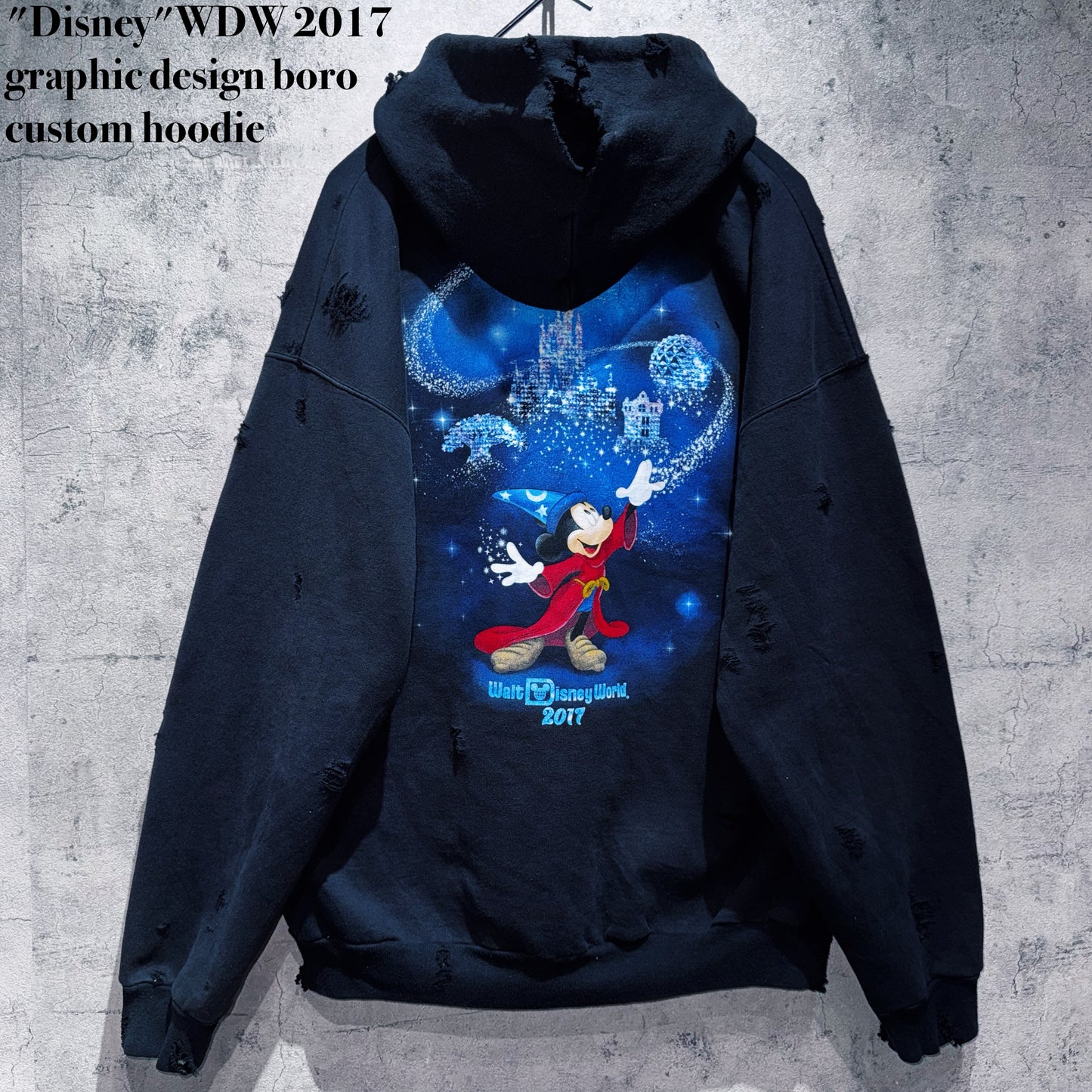 "Disney"WDW 2017 graphic design boro custom hoodie